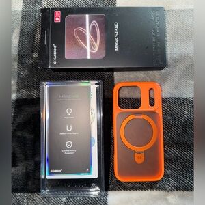 Casekoo Magicstand iPhone 14 Pro Orange Adjustable Stand Phone Case